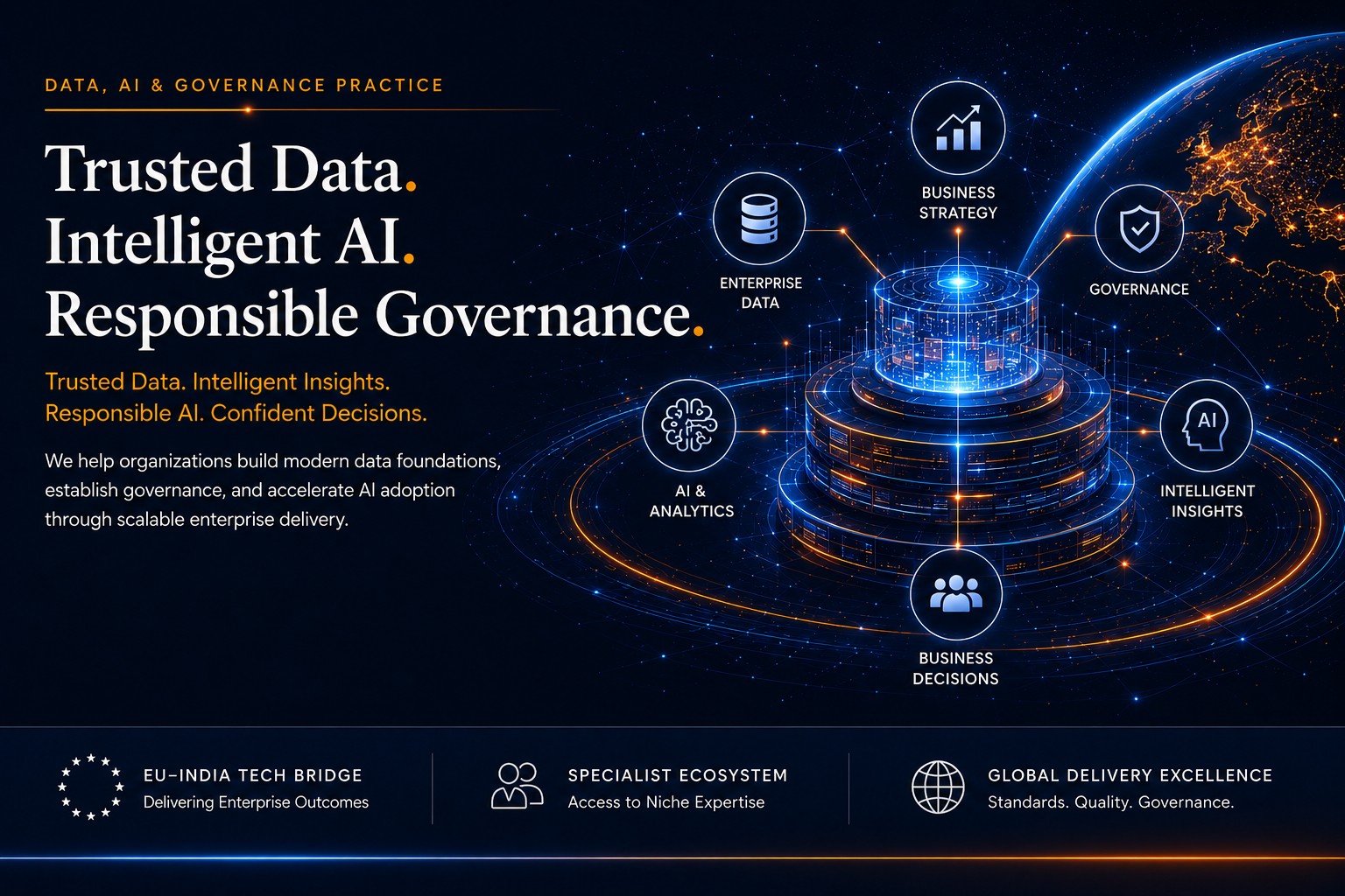 Data, AI & Governance Enterprise Delivery — Trusted Data. Intelligent AI. Responsible Governance.
