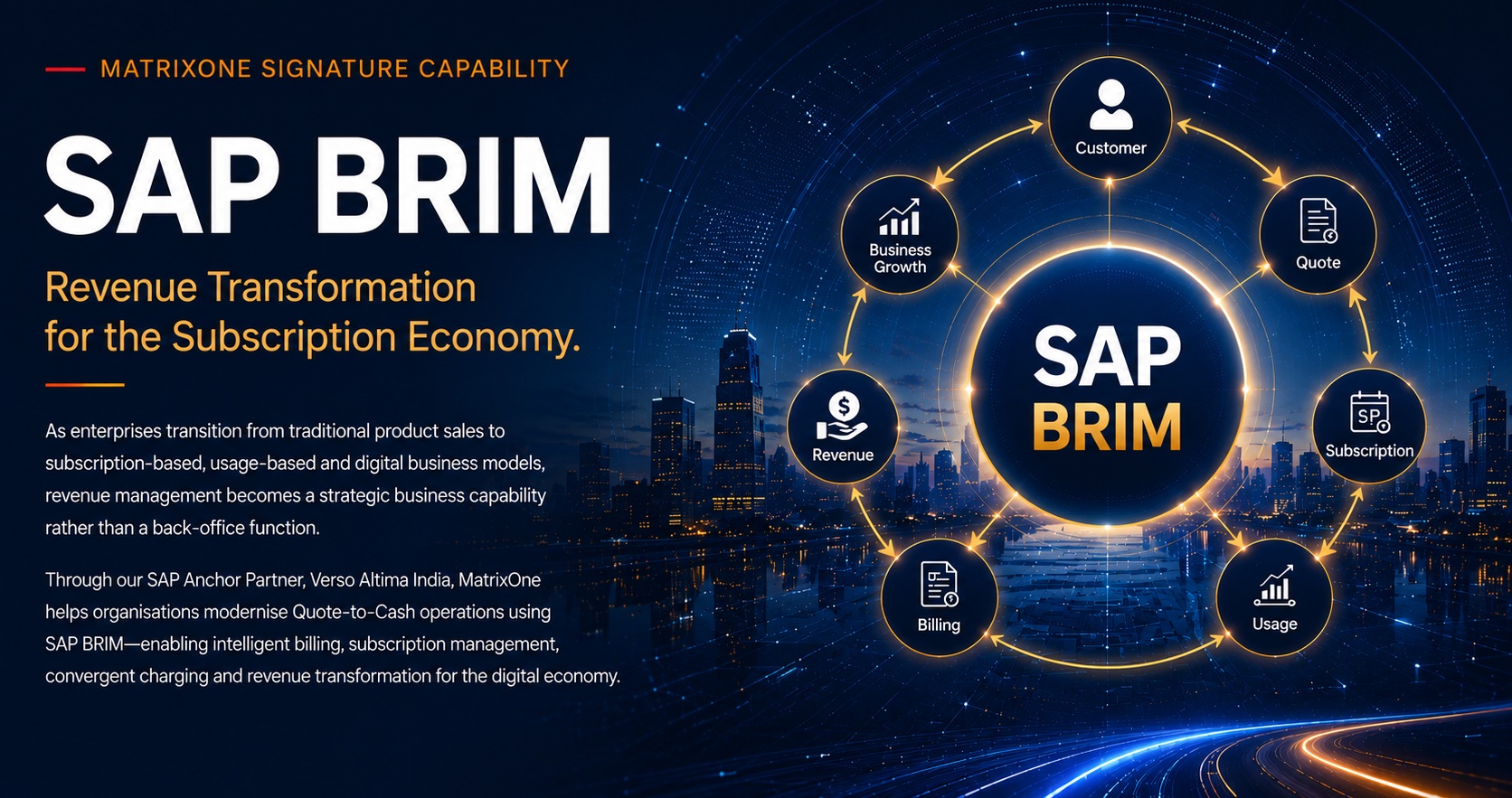 SAP BRIM — Revenue Transformation for the Subscription Economy. MatrixOne.